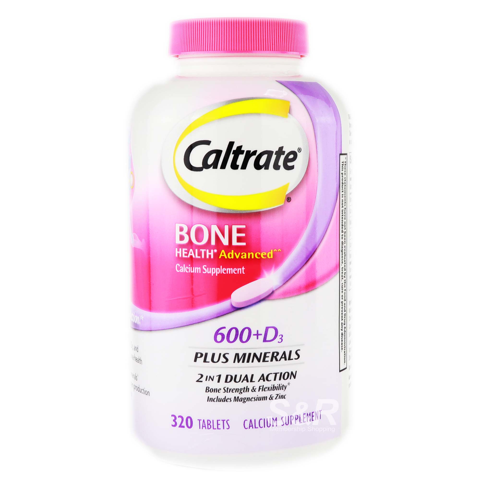 Caltrate Bone Health Advanced 600+D3 Plus Minerals Calcium 2-in-1 Dual Action 320 tablets